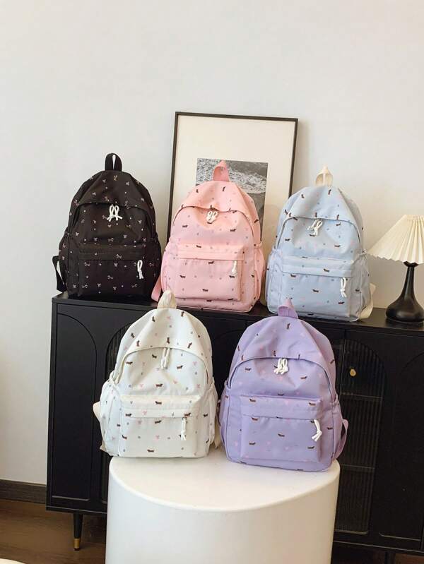 1pc New Japanese-Style Nylon Backpack, Casual And Simple With An Elegant Atmosphere, Featuring A Zipper Design And Adjustable Shoulder Straps. Suitable For School And Travel, It Can Easily Accommodate Daily Necessities. A Versatile Item, It Is A Fashionable Favorite, Suitable For Various Styles And Occasions, With A High Level Of Style Adaptability.