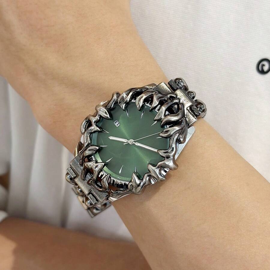 Y2K Dämon Krallengehäuse Quarzuhr Herren, heiß, mittelalterlich, alt, einzigartig, kreativ, luxuriöse Herrenuhren, Nischenquarzuhren