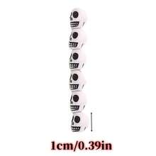 Yiwu Qiyou Accessories Co., LTD 50颗10毫米黑白骷髅头珠子，亚克力珠子，隔珠，DIY首饰配件，装饰珠子 - 10mm骷髏頭 - 查看 3