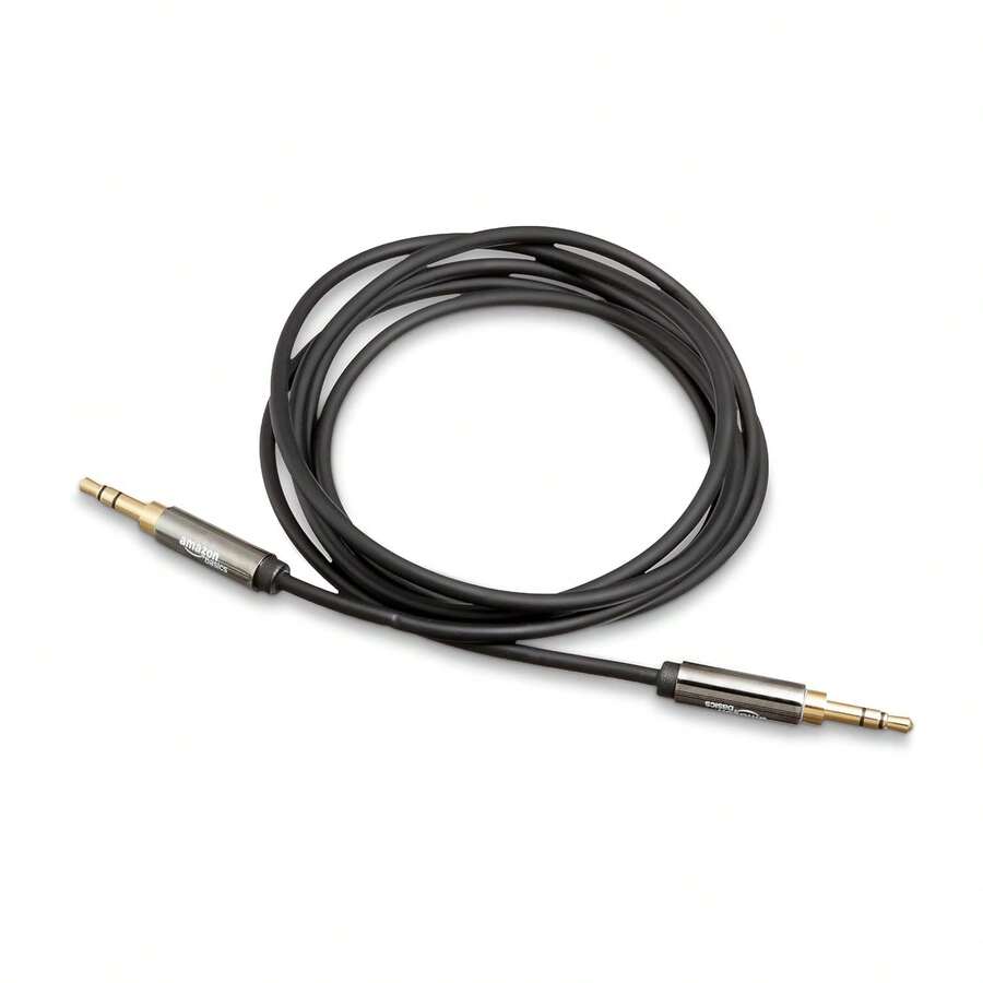 Basics 3.5mm Aux Audio Cable For Stereo Speaker Or Subwoofer With Gold-Plated Plugs, 4 Foot, Black - màu đen - Xem 1