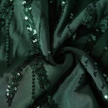 Women's Sequined Slip-Resistant Zipper Back Padding Dress - Dark Green - View 9