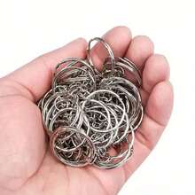 20/50pcs Metal Keychain Set - 20/50 Round Loop Hangers And 20/50 Split Rings, For DIY Crafts And Small Business Supplies - Keychain - View 6