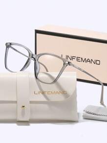 LINFEMAND LINFEMAND Elegant Cat Eye Ochelari decorativi fără prescripție medicală, accesoriu luxos cu ramă moale, cadou de sărbători pentru femei