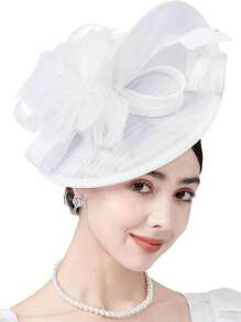 1Pc Tea Party Fascinator Hat For Women Kentucky Headwear Derby Pillbox Church Hat For Cocktail Wedding ,Hair Accessories, Tiny Hats, Mini Fascinator, Mini Cap, School Stuff, Gifts, Classy, Festival Outfits, Rave Accessories