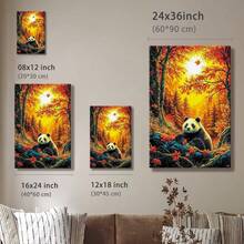 1pc RICUVED Diamond Art Painting Kits For Adults, Panda Painting Kits Animal Diamond Art Kit For Beginner, Diamond Painting Full Round Drill Art And Crafts For Gift Decor Wall Art Canvas Poster Framed - Wrapped Framed Canvas, Vertical - Khung vải - Xem 10