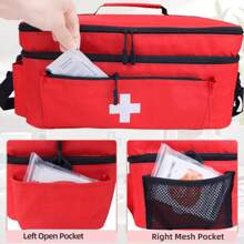 Bolsa Grande de Primeiros Socorros com Alça de Ombro, Caixa de Armazenamento de Suprimentos Médicos, Bolsa Organizadora de Emergência para Viagens, Adequada para Carro, Casa, Escritório, Ambiente Externo, Camping, Trilha