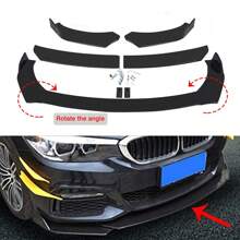 Specially Designed For Fashion Car Owners: Front Lip And Chin Bumper Modification Kit-High Quality Black PP Material+Easy Installation Design, Compatible With Mainstream Models!
