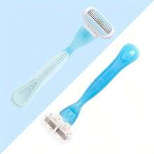 Bikini-Specific Women's Razor Triple-Layer Stainless Steel Safety Blades Replaceable Blade Head Hair Shaver For Intimate Areas, Underarms, And Leg Hair - Blue - View 8