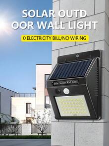 1/2/4 件太阳能户外壁灯，4000W 超亮 40 LED 庭院灯，带遥控器，三种照明模式，适用于花园、车库、车道、露台、家居装饰、户外装饰、房屋装饰、游泳池、圣诞节装饰、万圣节装饰。返校礼物 - 40LED-三種模式 - 查看 12