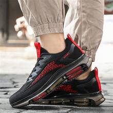 Zapatos deportivos de hombre con Top de punto transpirable, que aumentan la altura y absorben los golpes, son de moda y versátiles, adecuados para el uso diario en el campus y zapatos deportivos casuales - Rojo - Ver 8