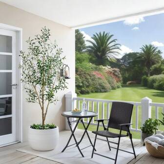 [1 Pack]6ft Tall Artificial Olive Tree With 826 Leaves & 36 Fruits In 7" Pot – Realistic Faux Potted Plant For Indoor & Outdoor Decor – Tall Fake Olive Tree For Living Room, Bedroom, Entryway, Office, Boho Home Aesthetic, Wedding, Housewarming, Minimalist Corner Decoration, No Maintenance Required, Lifelike Greenery For Modern Rustic Mediterranean Style Spaces