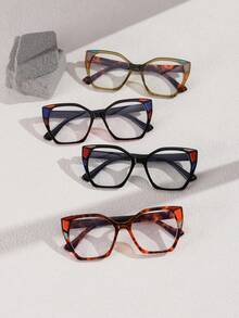 1/2/3 PCS Women's Acrylic Bohemian Casual Cat Eye Fashion Glasses For Daily Reading And Work Commuting - Multicolor - View 7