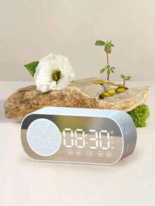 1 pièce Horloge miroir Haut-parleur Bluetooth Cadeau Horloge Réveil Haut-parleur intelligent avec caisson de graves, prend en charge la carte TF, l'affichage numérique LED USB, horloge électronique, décoration de la maison, décoration de la chambre, fournitures de retour à l'école - Multicolore - Voir 12