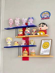 1 件可调节多层壁挂式展示架，适用于可动人偶、小积木和收藏品，儿童房装饰架，玩具收纳架可容纳娃娃、雕像和玩具