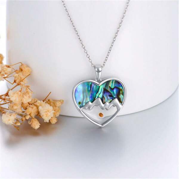 Simple Heart Faith Mountain Mustard Seed Pendant Necklace Stainless Steel Inspiration Faith Jewelry For Women