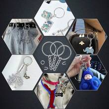 20/50pcs Metal Keychain Set - 20/50 Round Loop Hangers And 20/50 Split Rings, For DIY Crafts And Small Business Supplies - Keychain - View 9