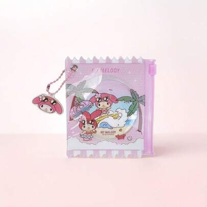 Miniso 1pc Sanrio Melody Summer Dark Color Candy Badge Charm, Transparent Window Design To Display Favorite Badges, Best Accessory For Daily Backpack/Bag