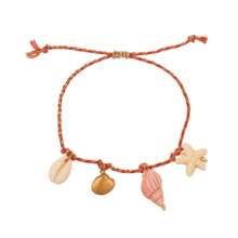 1 pieza Pulsera bohemia de estilo oceánico, creativa, de moda, de lujo elegante, de acero de titanio fino con forma de estrella de mar, delfín, concha, pez de cerámica y piedra natural irregular trenzada, como regalo para dama, hermana, pareja, para uso diario, citas, fiestas, vacaciones, verano, playa, de tamaño ajustable