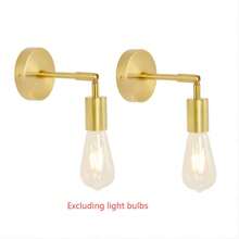 2pcs Modern Matte Black Or Gold Country Style Wall Sconces With Fabric Shades, Suitable For Bedroom, Bathroom, Vanity, Living Room, Mirror, Hallway And Kitchen - Two Wall Lamps - View 5