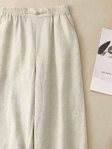 Comfortable, Casual, And Loose Linen Long Pants Suitable For Larger-Sized Women Are The Ideal Choice For Daily Home Wear, Suitable For Spring, Summer, And Autumn Seasons.