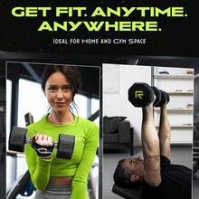 Rubber Coated Dumbbells No Roll Design EasyGrip Steel Knurled Handle Weights Dumbbells Set For Strength Training Ideal Weights Set For Home Gym 1060 LBS SOLD INDIVIDUALLY - Green Octo+15 LB - View 6