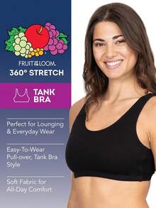Women's Built Tank Style Sports Bra Value Pack Push Up Bras - 午夜草甸/紫丁香/灰色石南/黑色調 - 查看 10