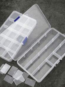 1个透明首饰收纳盒，多隔层DIY用品收纳盒，24格塑料带盖容器，适用于珠子、首饰、耳环、钻石、珍珠、缝纫用品、十字绣用品、房间装饰 - 無色 - 查看 18