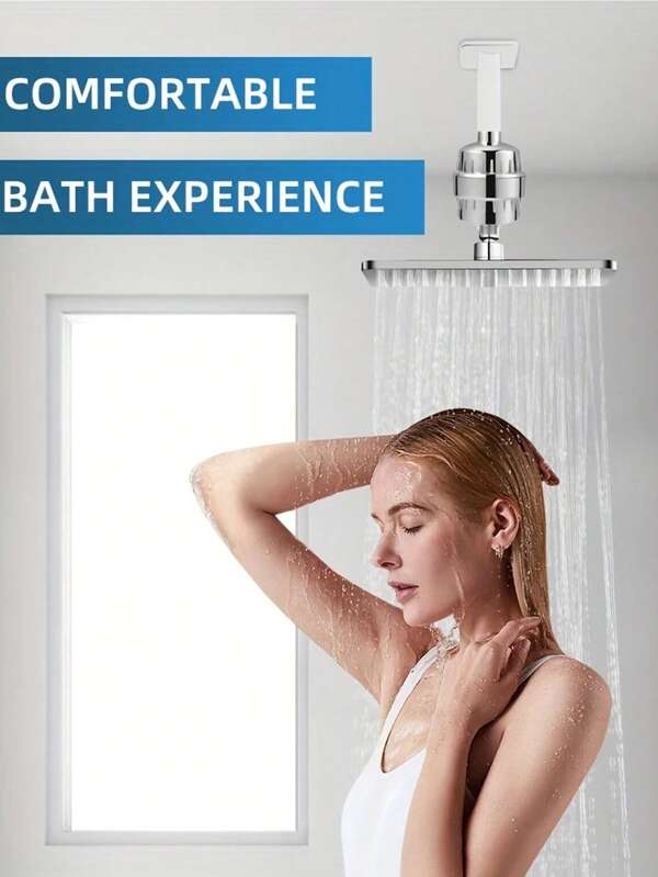 1 pieza Filtro de ducha, Filtro de cabezal de ducha montado en la pared para agua dura con cartucho de repuesto, Filtración de alta eficiencia para eliminar el cloro y el flúor, Acabado de cromo pulido, Ideal para autocaravanas, campistas y baños del hogar, Accesorio de baño duradero para una experiencia de baño refrescante, Excelente regalo para familiares y amigos