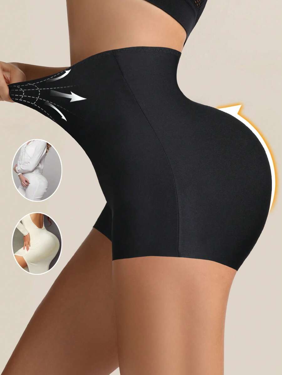 1 pieza Panty moldeador de cintura alta sin costuras, Shapewear para control de abdomen y elevación de glúteos para mujeres - Negro - Ver 1