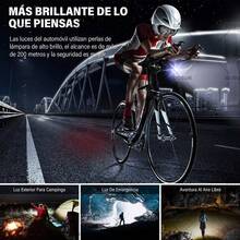 Juego de luces delanteras y traseras para bicicletas impermeables, con luces delanteras recargables - Negro - Ver 6