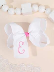 1 Stück 26 Buchstaben Stickerei Haarschleife Clip für Mädchen, weiße Haarspange, Schulanfang Saison 26 Buchstabe, lässiges Mode Haaraccessoire