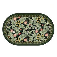 1/3pcs Set Dekorasi Rumah Motif Daun Vintage, Keset Anti Selip Penyerap Air untuk Kamar Mandi, Keset Mandi Motif Vintage dari Gel Silika, Keset Kaki Penyerap Air Bentuk U untuk Toilet & Wastafel, Ketebalan 2,5mm untuk Dekorasi Lorong, Kamar Mandi, Dapur, dan Karpet Dapur - Hijau Retro - View 15