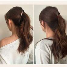 2pcs/1pc Simple Matte Solid Color Fish Tail Clips, Elegant Vertical Ponytail Banana Clips Solid Color Casual PP (Polypropylene) Ponytail Clips For Daily Commute, Non-Damaging (Please Purchase Cautiously If You Have Thick Hair)