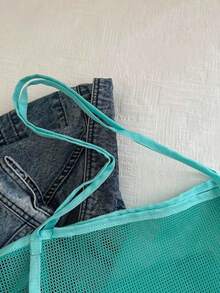 1pc Girl's Transparent Mesh Shoulder Bag, Fashionable E Large Capacity Tote Bag For Daily Commute - Multicolor - View 5