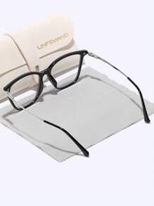 LINFEMAND LINFEMAND Elegant Cat Eye Ochelari decorativi fără prescripție medicală, accesoriu luxos cu ramă moale, cadou de sărbători pentru femei