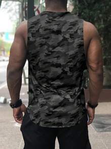 Men's Plus Size Camouflage Sleeveless Tank Top