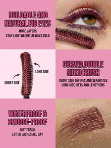 MISSLYN Cinnamon Curl Lengthening Mascara, Eye Makeup, Curling & Lengthening, Volumizing & Thickening, Long-Lasting Definition, Captivating Look, Cinnamon Color, Buildable Formula, Black, Burgundy, Lashes, Dramatic Volumizing Effect, Creates Natural To Bold Lash Look, Long & Thick, Fan-Shaped Lashes, Creamy Texture - #03 Burgundy - View 5