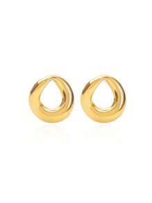 1 paire de boucles d'oreilles en métal circulaires ajourées à la mode pour femmes, boucles d'oreilles de fête élégantes minimalistes vintage et personnalisées
