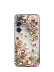 1个玫瑰花蝴蝶透明软手机壳，兼容三星Galaxy A04e/12/A13/A14/A34/A50/A52/A53/A54/S21/S22/S23/S24/S25/S25Ultra，防水防震防摔防刮。 - 無色 - 查看 8