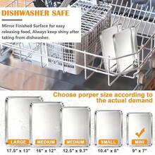 2Pcs Baking Sheet Pan Set, Joyfair Stainless Steel Cookie Sheets, Commercial Metal Pans Toaster Oven Tray Bakeware Roll/Bread/Bacon, Heavy Gauge, Rust-& Dishwasher Safe (9 Inch) - 9 Inch - 查看 7