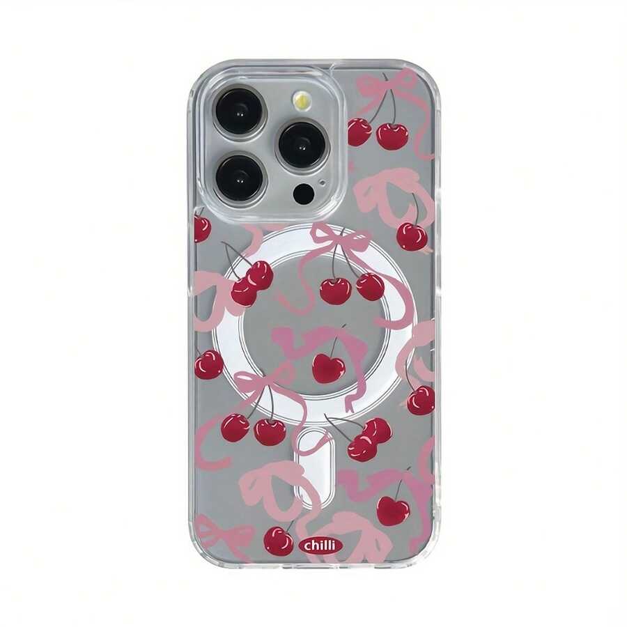 Funda magnética transparente de acrílico para phone 16/15/14/13/12/11 Pro Plus con diseño de corazón rosa. Compatible con phone 16, 15, 14, 13, 12 y 11 Pro. Resistente a golpes. Diseño clásico y transparente. Ideal para hombres y mujeres. - Blanco - Ver 1