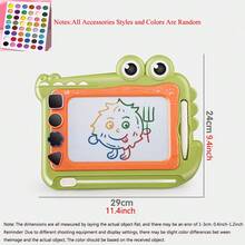 1 件儿童彩色绘画板书写板，卡通鳄鱼形状涂鸦板，神奇魔法板可重复使用，干净不脏手，儿童初学者绘画礼物魔术，儿童户外玩具，书写板教育，返校