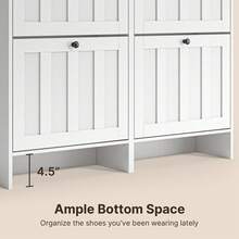 Freestanding Shoe Cabinet With 4 Drawers, Storage Cabinet, Reversible Compartments, Anti-Tip Device, Suitable For Use On Doors, 3 Colors Available - 白色 - 查看 11