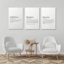 GUBIYU Black Hustle Grind Execution Wall Art Set Of 3 Framed Canvas Office Inspirational Motiviational Wall Decor Art Positive Quotes Posters Living Room Pictures Walls Decor Mens Guys 12x16 - A012 黑白 - 查看 5