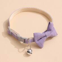 1pc Adjustable Bow Tie Collar With Bell For Small Cats And Dogs, Suitable For Outdoor Wear