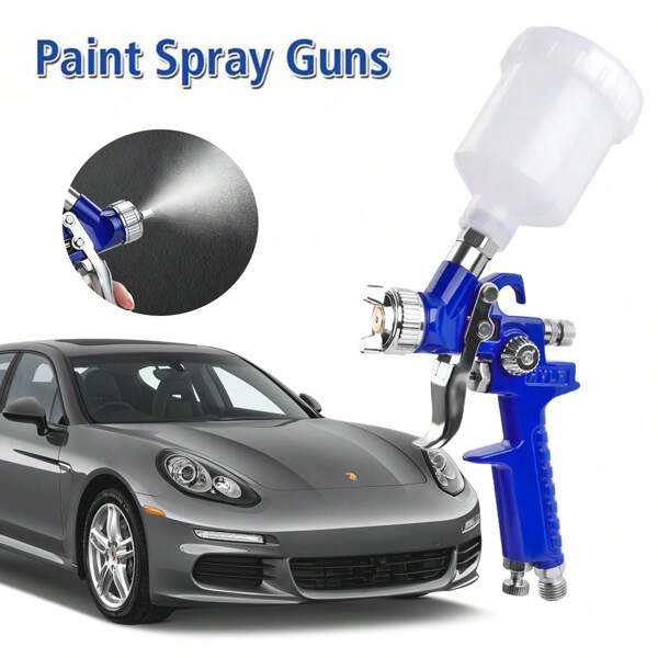 Mini Schwerkraft-Fütterungs-Luftsprühpistole, Auto-Auto-Farbsprüher 1,0 mm Düse, Sprühpistolen mit 125 ml Becher für Autoprimerbeschichtung, Wandmalerei, moderne Kunstfaser-Oberflächenmalerei für Reparaturwerkzeuge