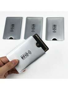 10 件 RFID 屏蔽卡保护器随机颜色金属信用卡夹铝合金钱包套适用于银行/身份证女士钱包迷你钱包钱包 RFID 钱包卡钱包 - 彩色 - 查看 10
