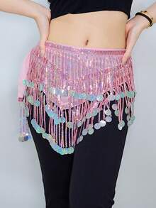 肚皮舞臀巾带亮片，适合肚皮舞者腰链裙，可爱舞台舞蹈服装，女士