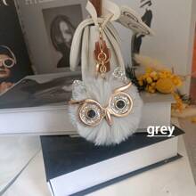 1pc/2pcs Cartoon Sequin Owl Imitation Rabbit Fur Ball Pendant For Women's Bags, Backpacks, Car Keychains, Small Gifts