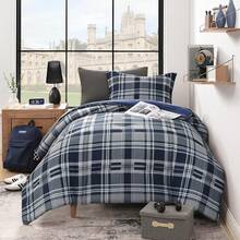 King Comforter Set, Classic Red Black Plaid-Piece Bedding Set, Farmhouse Lightweight All-Season Bed In A Bag With Sheets, Pillowcases & Shams, Home Decor - 海軍藍 - 查看 2